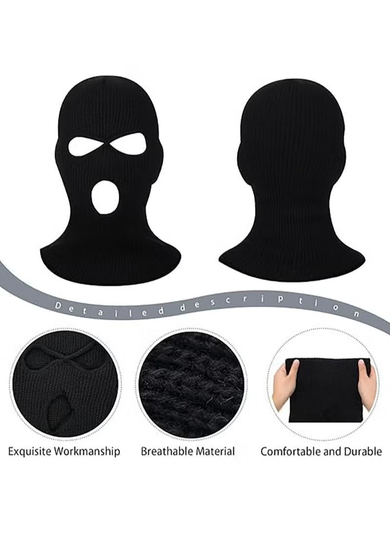 RATSAW 3 Hole Balaclava Full Face Mask Unisex Winter Neck Warm Knitted Balaclava Face Cover for Men Women Outdoor Sport Fishing Skiing One Size Fit All - Image 3